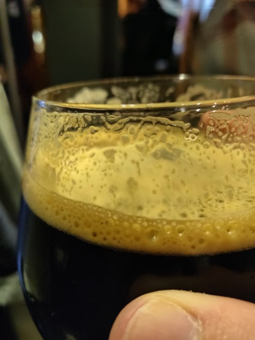 Tulip glass of a nice dark stout